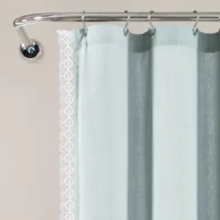 Rosalie Shower Curtain Blue - Lush Décor