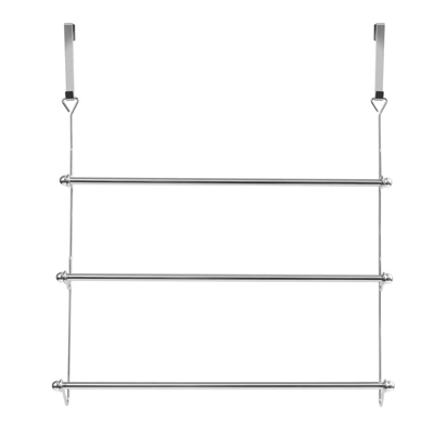 Juvale 3-Bar Over The Door Towel Rack For Bathroom Door Up To 1.57 Inch Thick, Chrome Metal - Image 5