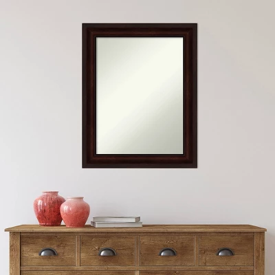 23" X 29" Non-Beveled Bathroom Wall Mirror Coffee Bean Brown - Amanti Art - Image 5