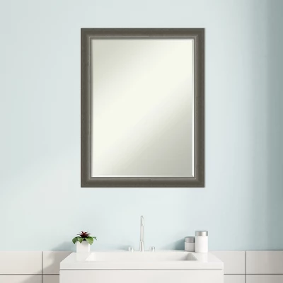 Amanti Art Domus Dark Silver Petite Bevel Wood Bathroom Wall Mirror 27 X 21 In. - Image 5