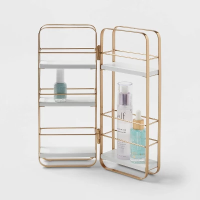 Foldable Shelf Countertop Organizer Brass - Brightroomâ„¢ - Image 2