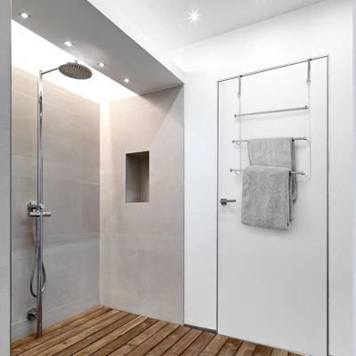 Juvale 3-Bar Over The Door Towel Rack For Bathroom Door Up To 1.57 Inch Thick, Chrome Metal - Image 2