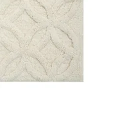 Arch Bath Rug 220 GSF Soft Plush Cotton Non Skid Back Ivory By Knightsbridge