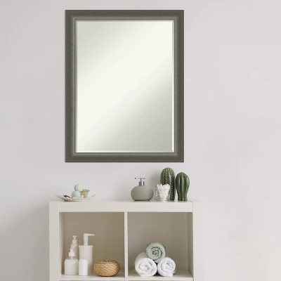 Amanti Art Domus Dark Silver Petite Bevel Wood Bathroom Wall Mirror 27 X 21 In. - Image 7