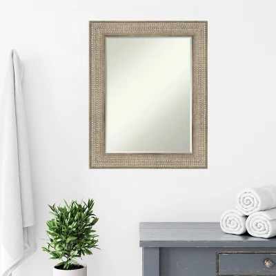 Amanti Art Trellis Silver Petite Bevel Wood Bathroom Wall Mirror 30 X 24 In. - Image 7