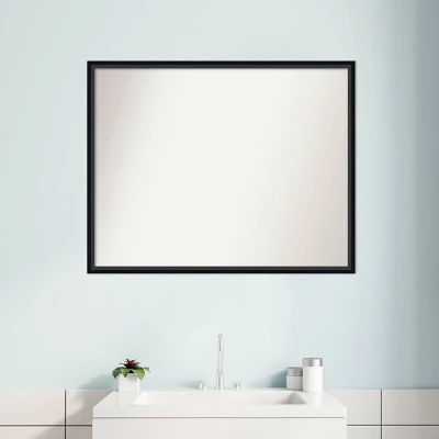 29" X 23" Non-Beveled Lucie Wood Bathroom Wall Mirror Black - Amanti Art - Image 6