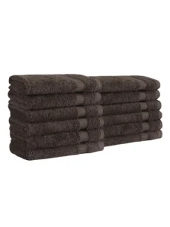 Classic Turkish Towels Genuine Cotton Soft Absorbent Villa Collection Washcloth 12 Piece Set