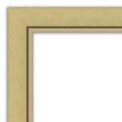 Amanti Art Landon Gold Narrow Petite Bevel Bathroom Wall Mirror 27.5 X 21.5 In.