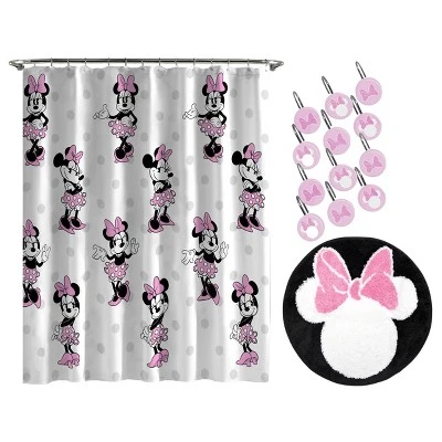 Minnie Mouse Shower Curtain And Rug Bath Set