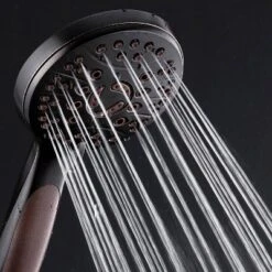 High Pressure 6 Setting Luxury Handheld Shower Head With Extra Wall Bracket Oil Rubbed Bronze - Aquabar