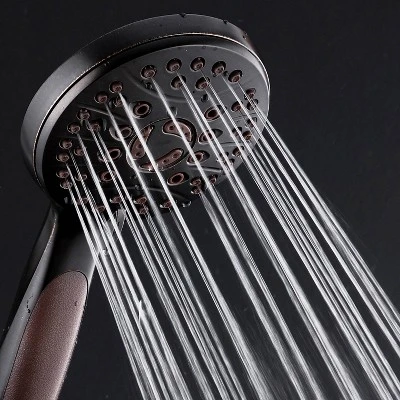 High Pressure 6 Setting Luxury Handheld Shower Head With Extra Wall Bracket Oil Rubbed Bronze - Aquabar