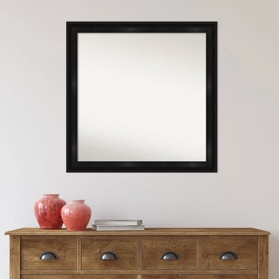 30" X 30" Non-Beveled Grand Narrow Bathroom Wall Mirror Black - Amanti Art - Image 7