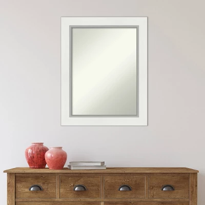 24" X 30" Non-Beveled Eva Bathroom Wall Mirror White - Amanti Art - Image 5