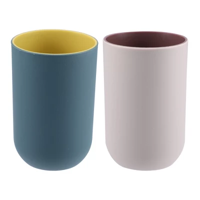 Unique Bargains 2Pcs Bathroom Tumblers Bathroom Toothbrush Cup Blue 4.33''x2.76'' 350ml - Image 13