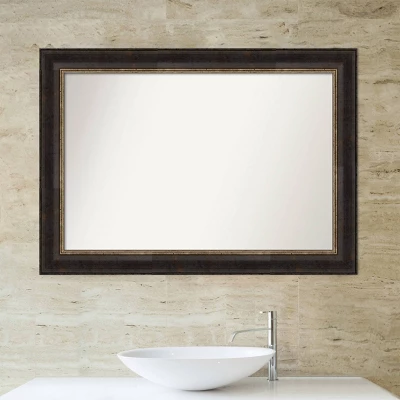 42" X 30" Non-Beveled Varied Black Bathroom Wall Mirror - Amanti Art - Image 5
