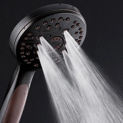 High Pressure 6 Setting Luxury Handheld Shower Head With Extra Wall Bracket Oil Rubbed Bronze - Aquabar - Image 3