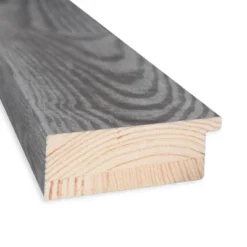 34" X 28" Non-Beveled Bridge Wood Bathroom Wall Mirror Gray - Amanti Art