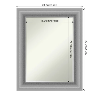 Amanti Art Peak Polished Nickel Petite Bevel Bathroom Wall Mirror 30 X 24 In. - Image 3