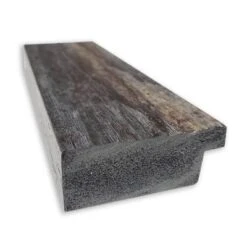 42" X 31" Non-Beveled Bark Rustic Char Narrow Bathroom Wall Mirror Dark Brown - Amanti Art